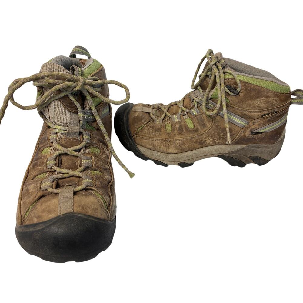 KEEN Targhee II Hiking Boots Womens 6 Brown Green Waterproof Leather Rugged